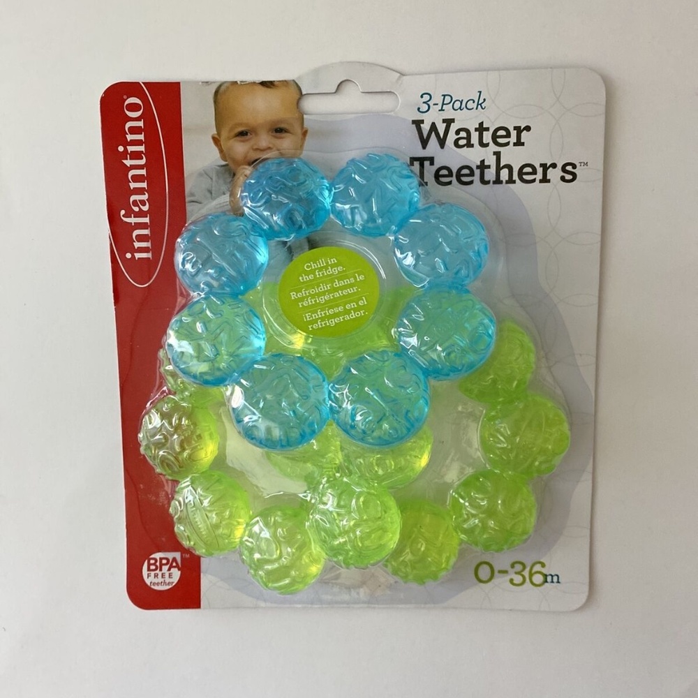 Infantino 3 Pack Baby Water Teether BPA Free 0-36m -Blue & Green-